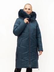 Жіноче зимове пальто кольору малахіт від 48р до 62р арт.1170006